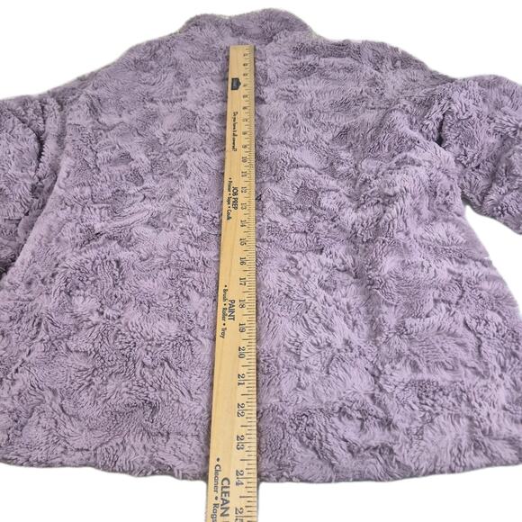 The North Face Girls XL 18 Reversible Jacket Fleece Sherpa Purple Gray Full Zip - Picture 5 of 13